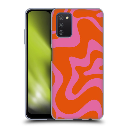 Kierkegaard Design Studio Retro Abstract Patterns Hot Pink Orange Swirl Soft Gel Case for Samsung Galaxy A03s (2021)