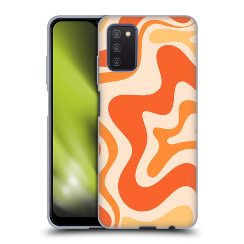 Kierkegaard Design Studio Retro Abstract Patterns Tangerine Orange Tone Soft Gel Case for Samsung Galaxy A03s (2021)