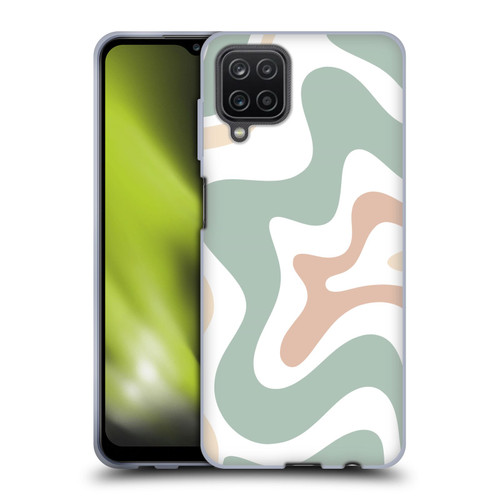 Kierkegaard Design Studio Retro Abstract Patterns Celadon Sage Swirl Soft Gel Case for Samsung Galaxy A12 (2020)