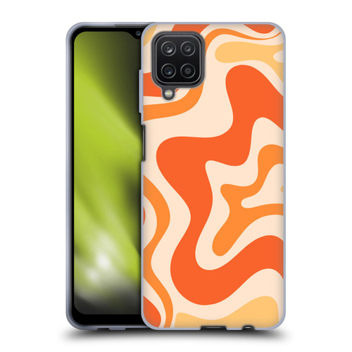 Kierkegaard Design Studio Retro Abstract Patterns Tangerine Orange Tone Soft Gel Case for Samsung Galaxy A12 (2020)