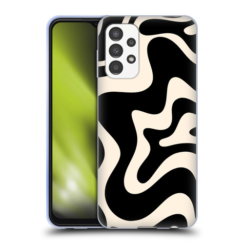 Kierkegaard Design Studio Retro Abstract Patterns Black Almond Cream Swirl Soft Gel Case for Samsung Galaxy A13 (2022)