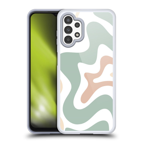 Kierkegaard Design Studio Retro Abstract Patterns Celadon Sage Swirl Soft Gel Case for Samsung Galaxy A13 (2022)