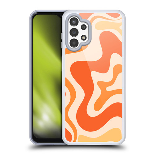 Kierkegaard Design Studio Retro Abstract Patterns Tangerine Orange Tone Soft Gel Case for Samsung Galaxy A13 (2022)