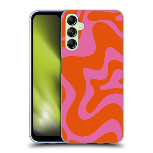 Kierkegaard Design Studio Retro Abstract Patterns Hot Pink Orange Swirl Soft Gel Case for Samsung Galaxy A14 5G