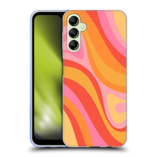 Kierkegaard Design Studio Retro Abstract Patterns Pink Orange Yellow Swirl Soft Gel Case for Samsung Galaxy A14 5G