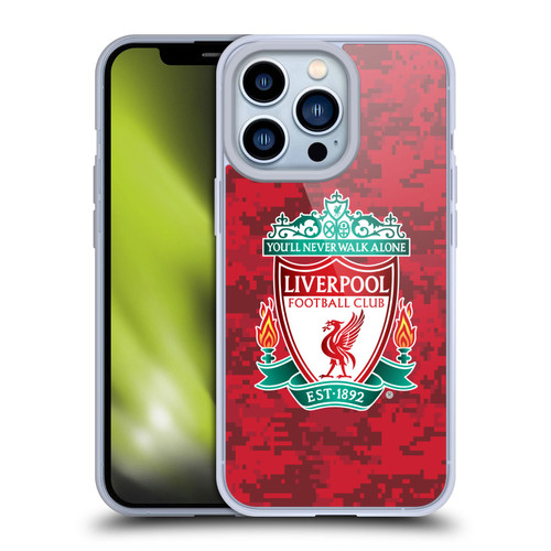 Liverpool Football Club Digital Camouflage Home Red Crest Soft Gel Case for Apple iPhone 13 Pro
