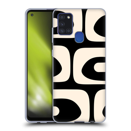 Kierkegaard Design Studio Retro Abstract Patterns Modern Piquet Black Cream Soft Gel Case for Samsung Galaxy A21s (2020)