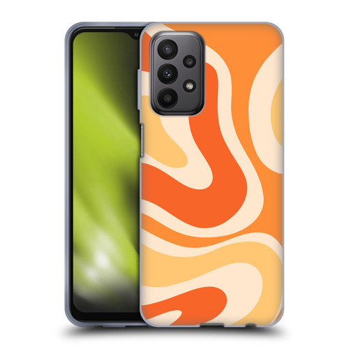 Kierkegaard Design Studio Retro Abstract Patterns Modern Orange Tangerine Swirl Soft Gel Case for Samsung Galaxy A23 / 5G (2022)