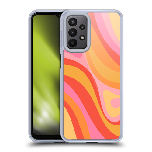 Kierkegaard Design Studio Retro Abstract Patterns Pink Orange Yellow Swirl Soft Gel Case for Samsung Galaxy A23 / 5G (2022)