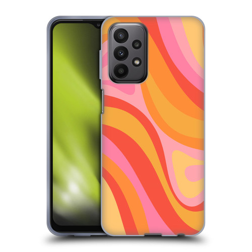 Kierkegaard Design Studio Retro Abstract Patterns Pink Orange Yellow Swirl Soft Gel Case for Samsung Galaxy A23 / 5G (2022)