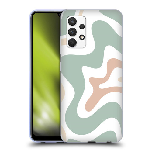 Kierkegaard Design Studio Retro Abstract Patterns Celadon Sage Swirl Soft Gel Case for Samsung Galaxy A32 (2021)