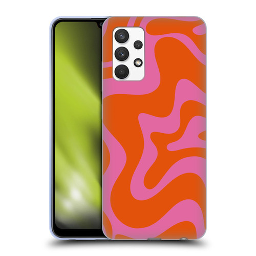 Kierkegaard Design Studio Retro Abstract Patterns Hot Pink Orange Swirl Soft Gel Case for Samsung Galaxy A32 (2021)
