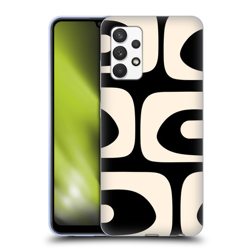 Kierkegaard Design Studio Retro Abstract Patterns Modern Piquet Black Cream Soft Gel Case for Samsung Galaxy A32 (2021)