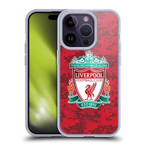 Liverpool Football Club Digital Camouflage Home Red Crest Soft Gel Case for Apple iPhone 14 Pro