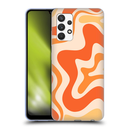 Kierkegaard Design Studio Retro Abstract Patterns Tangerine Orange Tone Soft Gel Case for Samsung Galaxy A32 (2021)