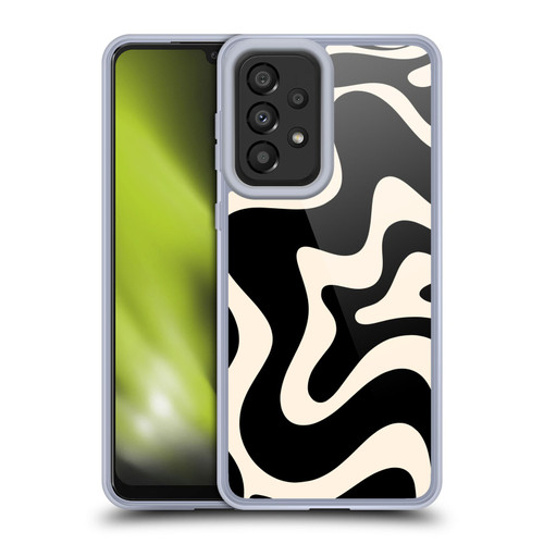 Kierkegaard Design Studio Retro Abstract Patterns Black Almond Cream Swirl Soft Gel Case for Samsung Galaxy A33 5G (2022)