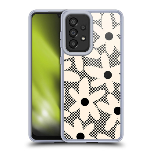 Kierkegaard Design Studio Retro Abstract Patterns Daisy Black Cream Dots Check Soft Gel Case for Samsung Galaxy A33 5G (2022)