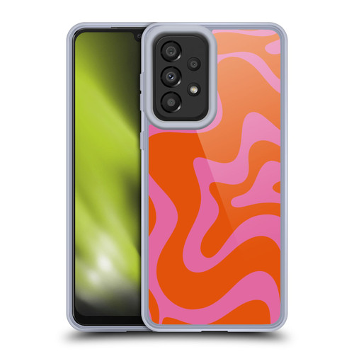 Kierkegaard Design Studio Retro Abstract Patterns Hot Pink Orange Swirl Soft Gel Case for Samsung Galaxy A33 5G (2022)