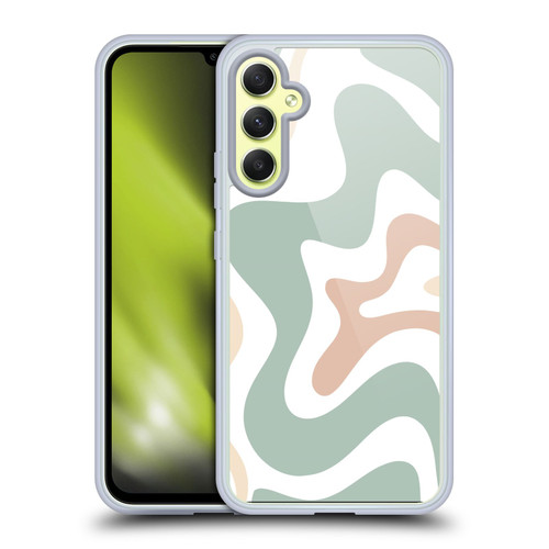 Kierkegaard Design Studio Retro Abstract Patterns Celadon Sage Swirl Soft Gel Case for Samsung Galaxy A34 5G