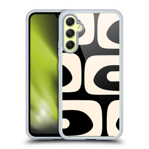 Kierkegaard Design Studio Retro Abstract Patterns Modern Piquet Black Cream Soft Gel Case for Samsung Galaxy A34 5G