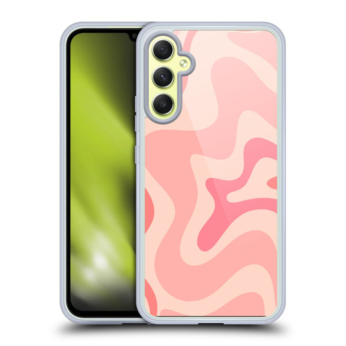 Kierkegaard Design Studio Retro Abstract Patterns Soft Pink Liquid Swirl Soft Gel Case for Samsung Galaxy A34 5G