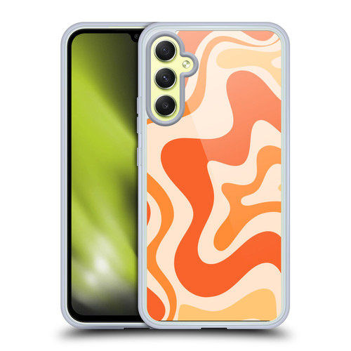 Kierkegaard Design Studio Retro Abstract Patterns Tangerine Orange Tone Soft Gel Case for Samsung Galaxy A34 5G
