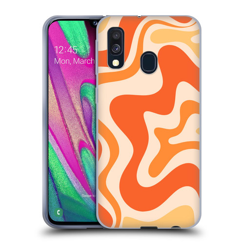 Kierkegaard Design Studio Retro Abstract Patterns Tangerine Orange Tone Soft Gel Case for Samsung Galaxy A40 (2019)