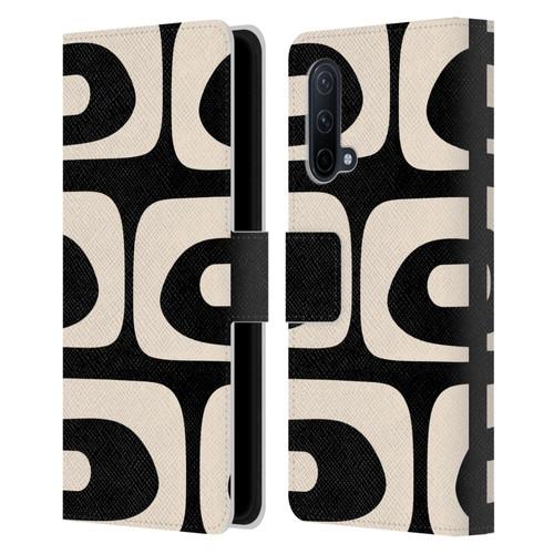 Kierkegaard Design Studio Retro Abstract Patterns Modern Piquet Black Cream Leather Book Wallet Case Cover For OnePlus Nord CE 5G