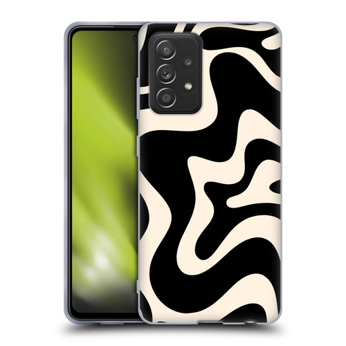 Kierkegaard Design Studio Retro Abstract Patterns Black Almond Cream Swirl Soft Gel Case for Samsung Galaxy A52 / A52s / 5G (2021)