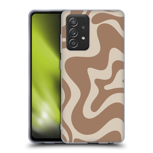 Kierkegaard Design Studio Retro Abstract Patterns Milk Brown Beige Swirl Soft Gel Case for Samsung Galaxy A52 / A52s / 5G (2021)