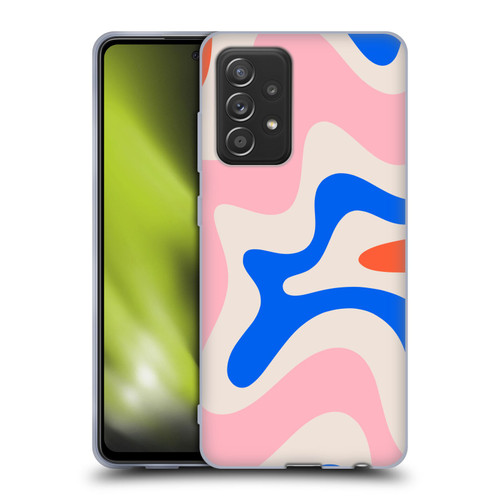 Kierkegaard Design Studio Retro Abstract Patterns Pink Blue Orange Swirl Soft Gel Case for Samsung Galaxy A52 / A52s / 5G (2021)