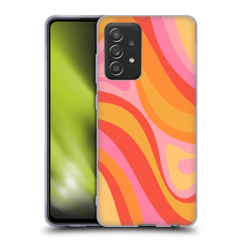 Kierkegaard Design Studio Retro Abstract Patterns Pink Orange Yellow Swirl Soft Gel Case for Samsung Galaxy A52 / A52s / 5G (2021)