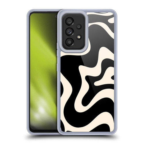 Kierkegaard Design Studio Retro Abstract Patterns Black Almond Cream Swirl Soft Gel Case for Samsung Galaxy A53 5G (2022)