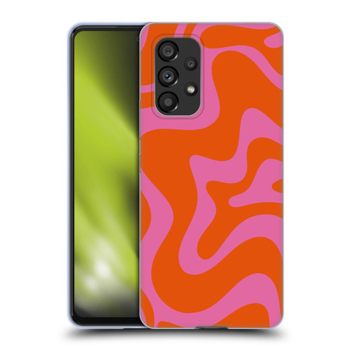 Kierkegaard Design Studio Retro Abstract Patterns Hot Pink Orange Swirl Soft Gel Case for Samsung Galaxy A53 5G (2022)
