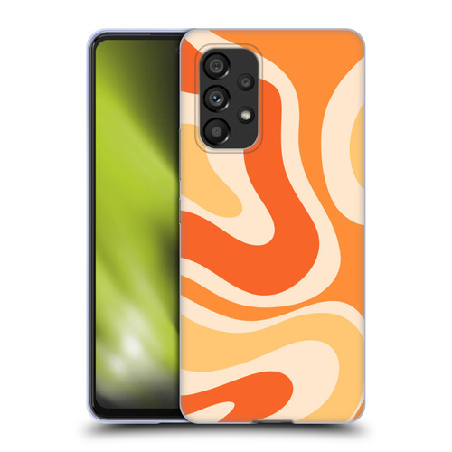 Kierkegaard Design Studio Retro Abstract Patterns Modern Orange Tangerine Swirl Soft Gel Case for Samsung Galaxy A53 5G (2022)