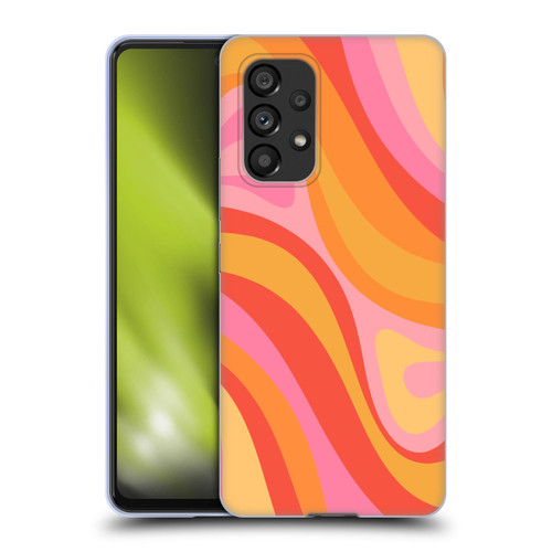 Kierkegaard Design Studio Retro Abstract Patterns Pink Orange Yellow Swirl Soft Gel Case for Samsung Galaxy A53 5G (2022)