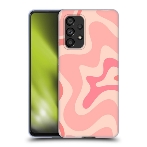 Kierkegaard Design Studio Retro Abstract Patterns Soft Pink Liquid Swirl Soft Gel Case for Samsung Galaxy A53 5G (2022)