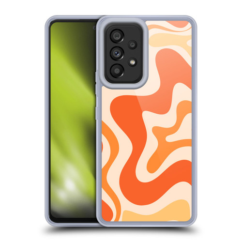 Kierkegaard Design Studio Retro Abstract Patterns Tangerine Orange Tone Soft Gel Case for Samsung Galaxy A53 5G (2022)