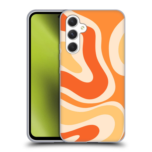 Kierkegaard Design Studio Retro Abstract Patterns Modern Orange Tangerine Swirl Soft Gel Case for Samsung Galaxy A54 5G