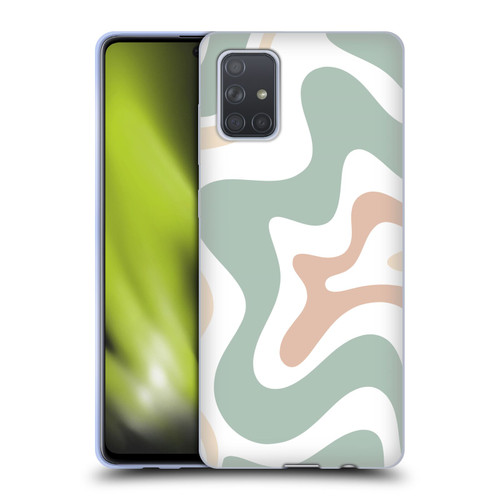 Kierkegaard Design Studio Retro Abstract Patterns Celadon Sage Swirl Soft Gel Case for Samsung Galaxy A71 (2019)