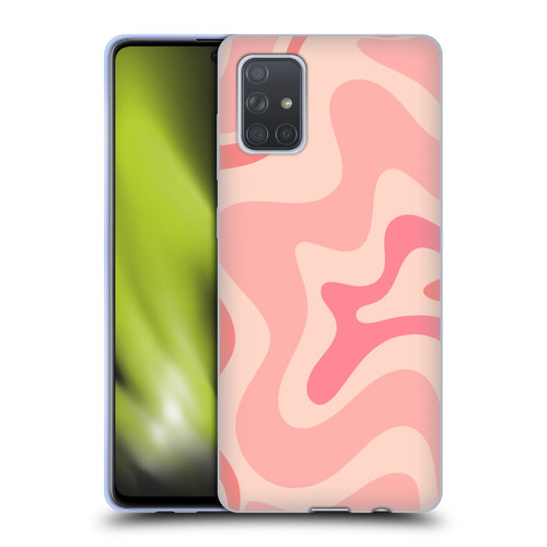 Kierkegaard Design Studio Retro Abstract Patterns Soft Pink Liquid Swirl Soft Gel Case for Samsung Galaxy A71 (2019)