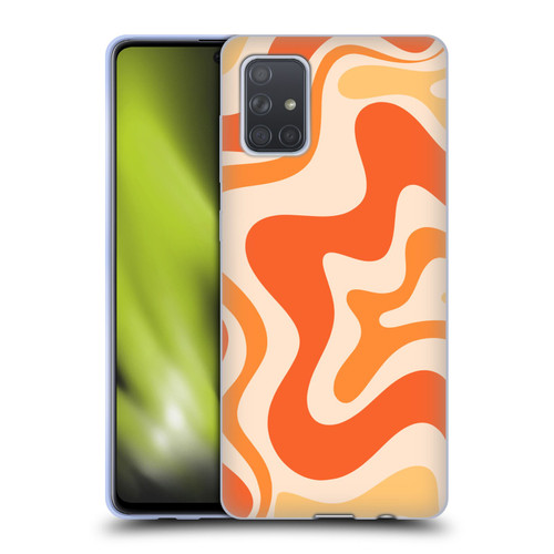 Kierkegaard Design Studio Retro Abstract Patterns Tangerine Orange Tone Soft Gel Case for Samsung Galaxy A71 (2019)