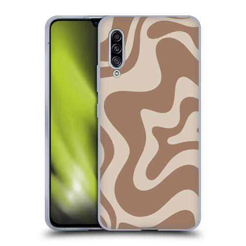 Kierkegaard Design Studio Retro Abstract Patterns Milk Brown Beige Swirl Soft Gel Case for Samsung Galaxy A90 5G (2019)