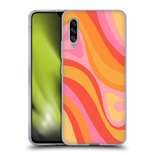 Kierkegaard Design Studio Retro Abstract Patterns Pink Orange Yellow Swirl Soft Gel Case for Samsung Galaxy A90 5G (2019)