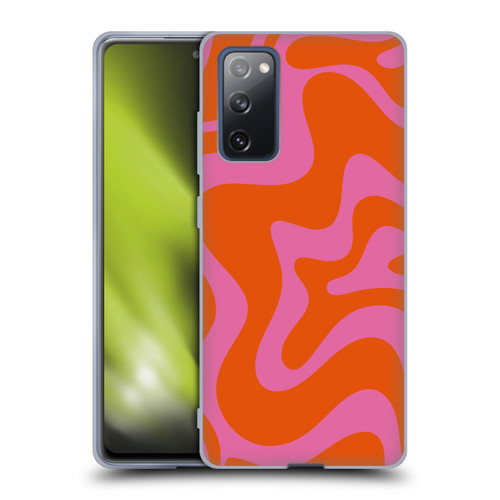 Kierkegaard Design Studio Retro Abstract Patterns Hot Pink Orange Swirl Soft Gel Case for Samsung Galaxy S20 FE / 5G