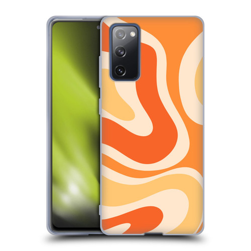 Kierkegaard Design Studio Retro Abstract Patterns Modern Orange Tangerine Swirl Soft Gel Case for Samsung Galaxy S20 FE / 5G