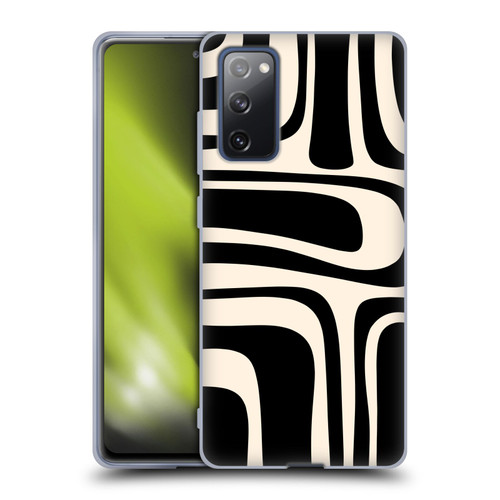 Kierkegaard Design Studio Retro Abstract Patterns Palm Springs Black Cream Soft Gel Case for Samsung Galaxy S20 FE / 5G
