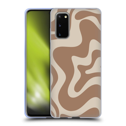 Kierkegaard Design Studio Retro Abstract Patterns Milk Brown Beige Swirl Soft Gel Case for Samsung Galaxy S20 / S20 5G