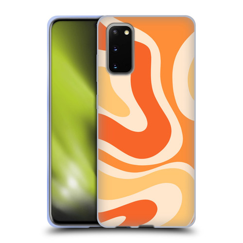 Kierkegaard Design Studio Retro Abstract Patterns Modern Orange Tangerine Swirl Soft Gel Case for Samsung Galaxy S20 / S20 5G