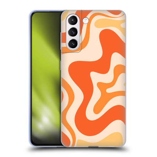 Kierkegaard Design Studio Retro Abstract Patterns Tangerine Orange Tone Soft Gel Case for Samsung Galaxy S21+ 5G